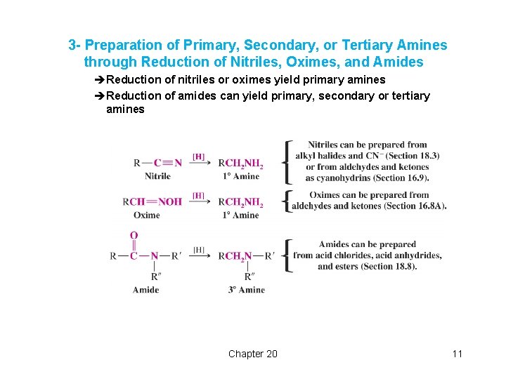 3 - Preparation of Primary, Secondary, or Tertiary Amines through Reduction of Nitriles, Oximes,