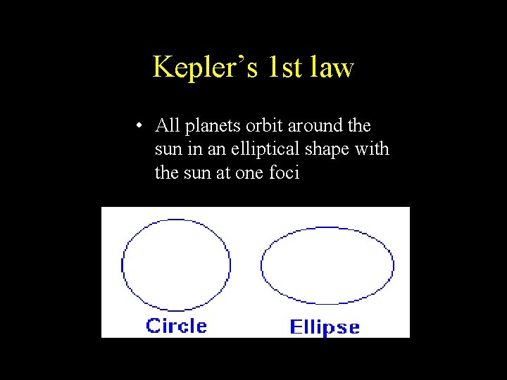 Kepler’s 1 st law • All planets orbit around the sun in an elliptical Kepler’s 1 st law • All planets orbit around the sun in an elliptical