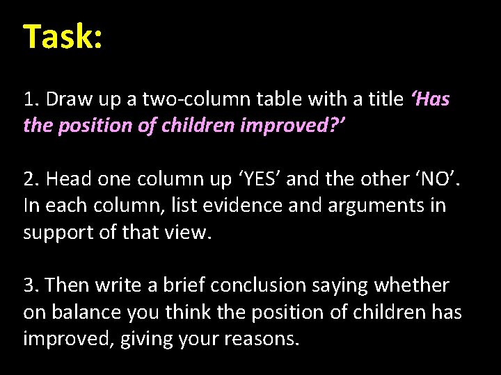 Task: 1. Draw up a two-column table with a title ‘Has the position of Task: 1. Draw up a two-column table with a title ‘Has the position of