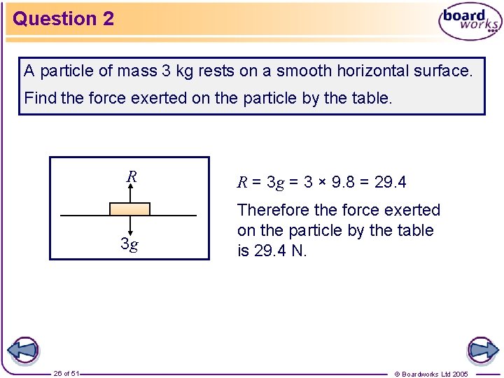 Question 2 A particle of mass 3 kg rests on a smooth horizontal surface.