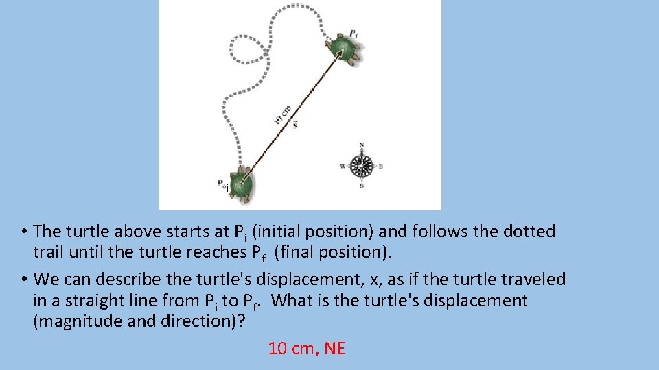 i • The turtle above starts at Pi (initial position) and follows the dotted