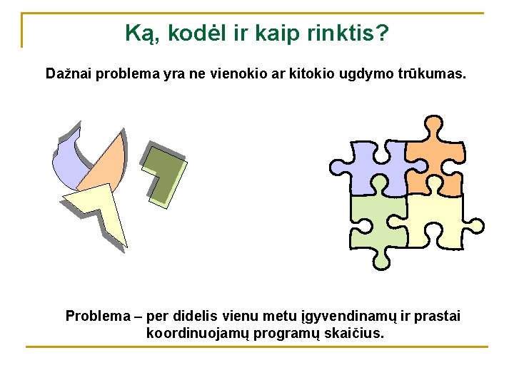 Ką, kodėl ir kaip rinktis? Dažnai problema yra ne vienokio ar kitokio ugdymo trūkumas.