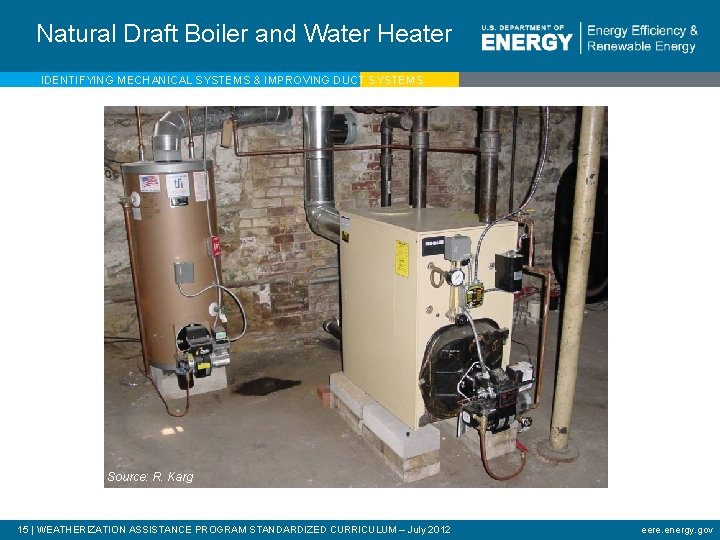 Natural Draft Boiler and Water Heater IDENTIFYING MECHANICAL SYSTEMS & IMPROVING DUCT SYSTEMS Source: