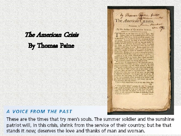The American Crisis By Thomas Paine The American Crisis By Thomas Paine