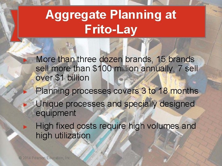 Aggregate Planning at Frito-Lay ► ► More than three dozen brands, 15 brands sell