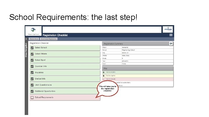 School Requirements: the last step! 
