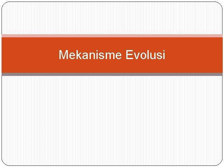 Mekanisme Evolusi 