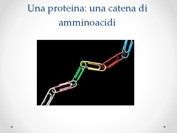 Una proteina: una catena di amminoacidi 