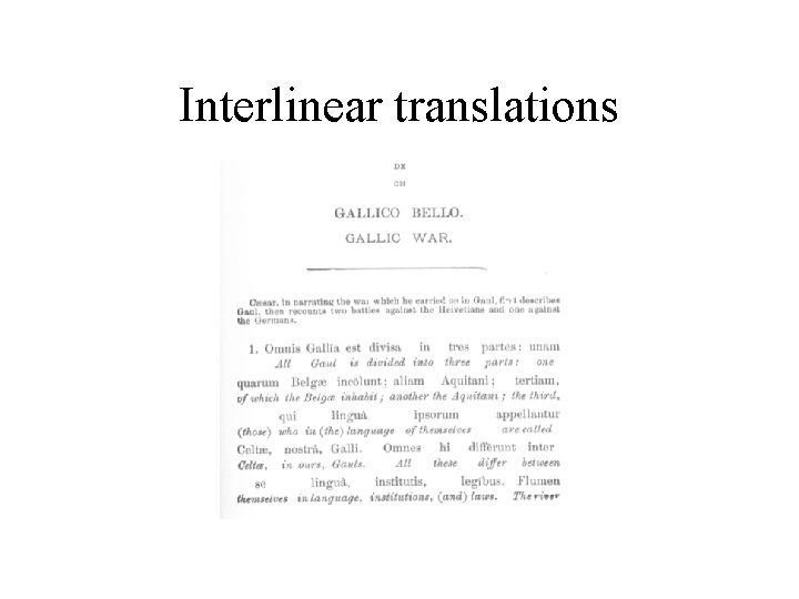 Interlinear translations Interlinear translations