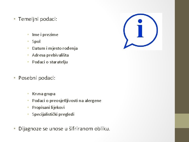 • Temeljni podaci: • • • Ime i prezime Spol Datum i mjesto • Temeljni podaci: • • • Ime i prezime Spol Datum i mjesto