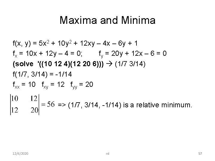 Differential Calculus Concepts Problems 126 Rd 1 Matrix