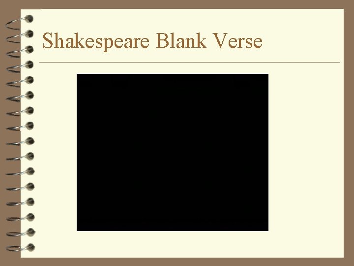 Shakespeare Blank Verse 