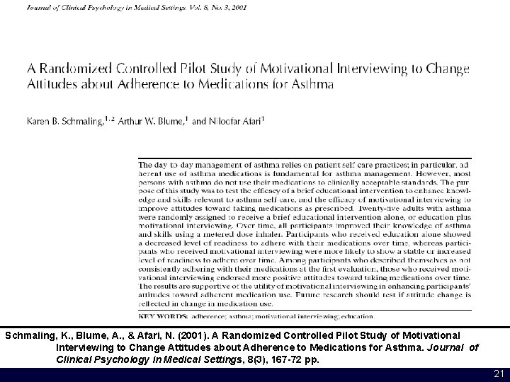 Schmaling, K. , Blume, A. , & Afari, N. (2001). A Randomized Controlled Pilot