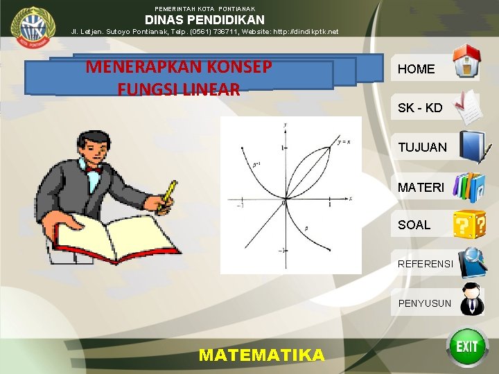 PEMERINTAH KOTA PONTIANAK DINAS PENDIDIKAN Jl. Letjen. Sutoyo Pontianak, Telp. (0561) 736711, Website: http: