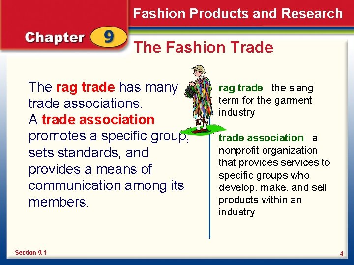 Fashion Products and Research The Fashion Trade The rag trade has many trade associations.