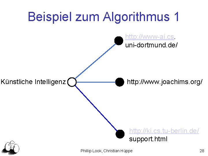 Beispiel zum Algorithmus 1 http: //www-ai. cs. uni-dortmund. de/ Künstliche Intelligenz http: //www. joachims.