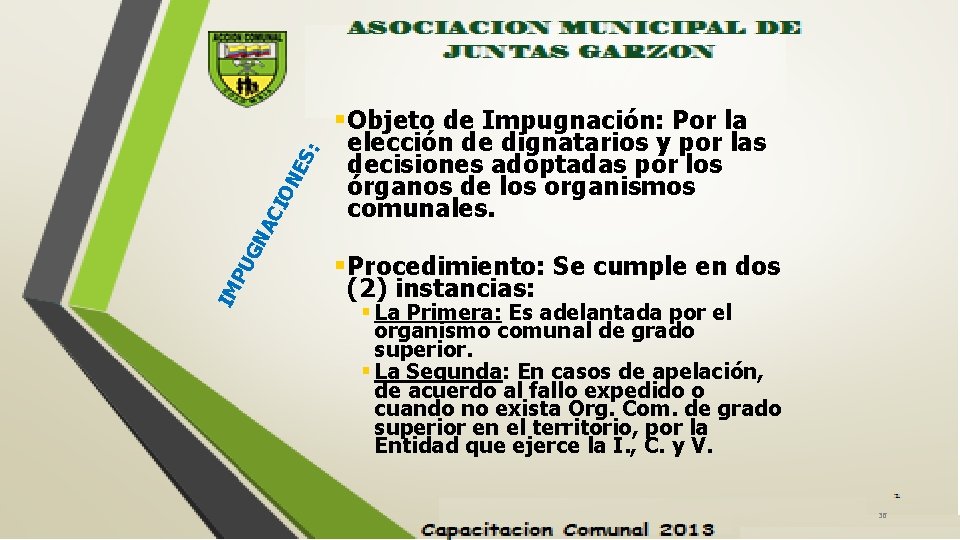 S: NE IO GN AC PU IM § Objeto de Impugnación: Por la elección