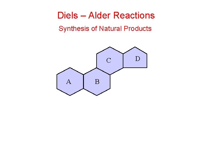 Diels – Alder Reactions Synthesis of Natural Products C A B D 