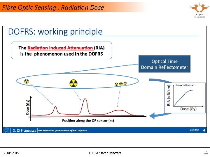 Fibre Optic Sensing : Radiation Dose 17 Jun 2019 FOS Sensors : Reactors 11