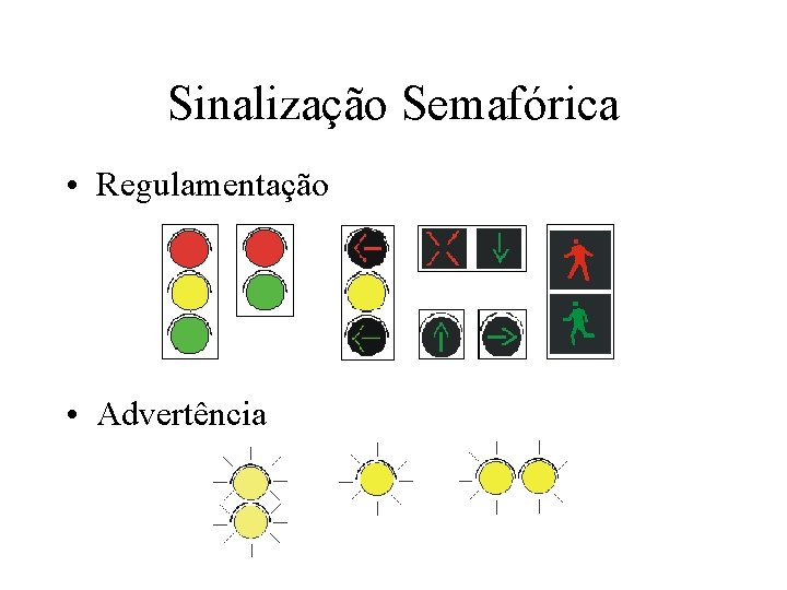 Sinalização Semafórica • Regulamentação • Advertência 