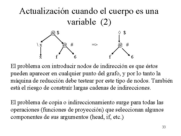 Actualización cuando el cuerpo es una variable (2) $ @$ x x @ #