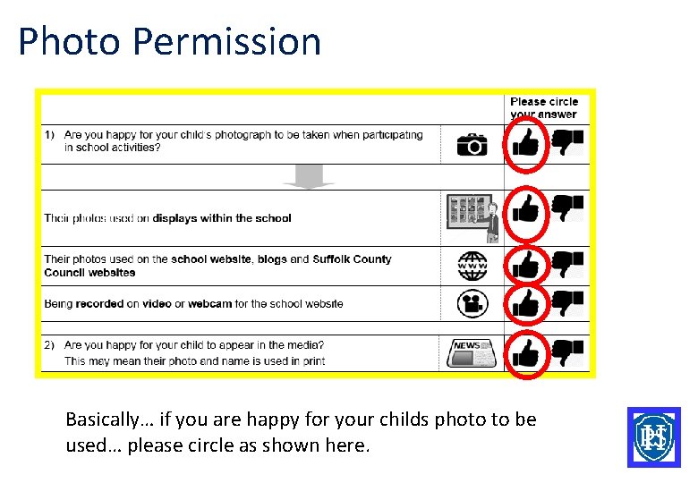 Photo Permission Basically… if you are happy for your childs photo to be used…