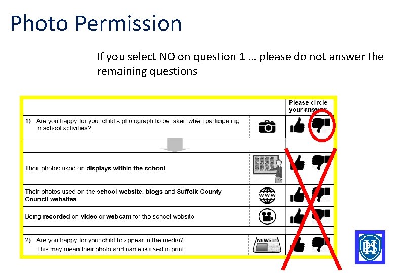 Photo Permission If you select NO on question 1 … please do not answer