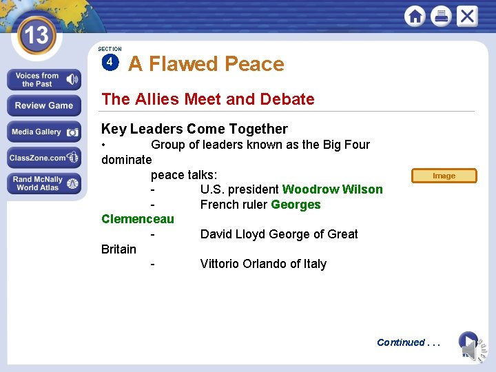 SECTION 4 A Flawed Peace The Allies Meet and Debate Key Leaders Come Together