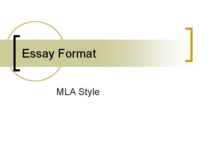 Essay Format MLA Style 