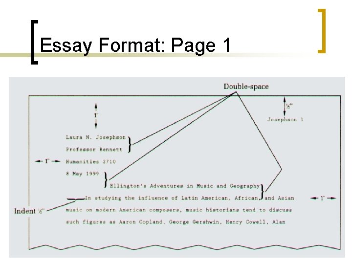 Essay Format: Page 1 