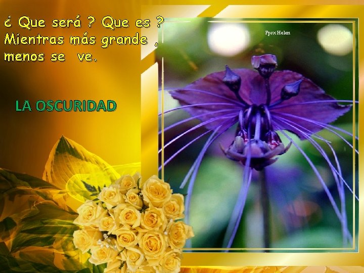 ¿ Que será ? Que es ? Mientras más grande , menos se ve.