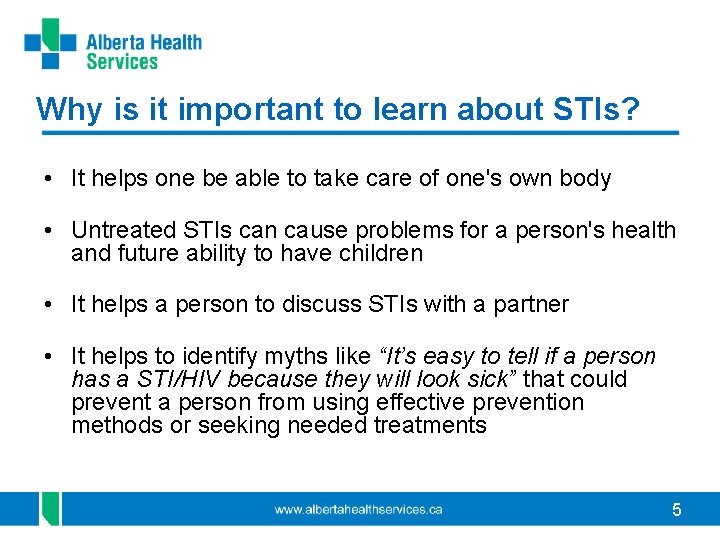 Why is it important to learn about STIs? • It helps one be able Why is it important to learn about STIs? • It helps one be able