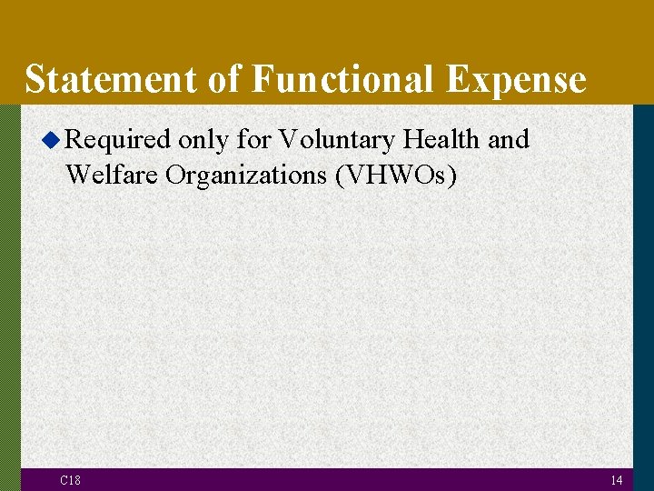 Statement of Functional Expense u Required only for Voluntary Health and Welfare Organizations (VHWOs)