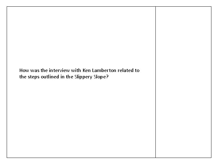 How was the interview with Ken Lamberton related to the steps outlined in the How was the interview with Ken Lamberton related to the steps outlined in the