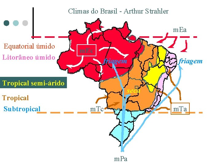 Climas do Brasil - Arthur Strahler m. Ea Equatorial úmido Litorâneo úmido m. Ec Climas do Brasil - Arthur Strahler m. Ea Equatorial úmido Litorâneo úmido m. Ec