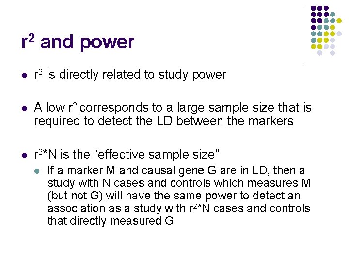 r 2 and power l r 2 is directly related to study power l