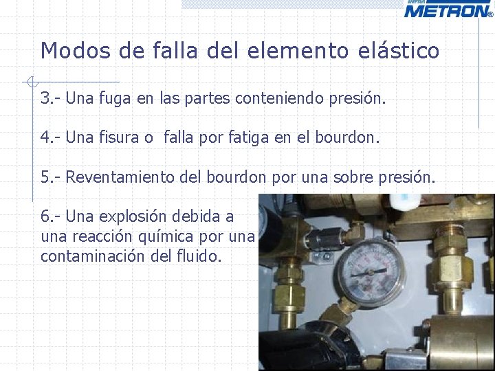 Modos de falla del elemento elástico 3. - Una fuga en las partes conteniendo Modos de falla del elemento elástico 3. - Una fuga en las partes conteniendo