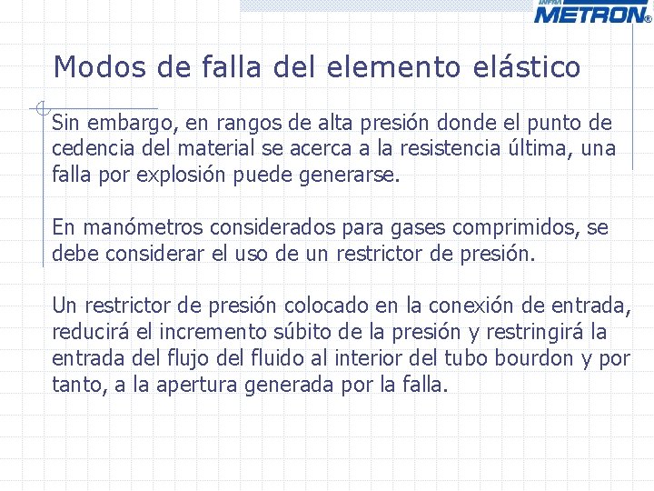 Modos de falla del elemento elástico Sin embargo, en rangos de alta presión donde Modos de falla del elemento elástico Sin embargo, en rangos de alta presión donde