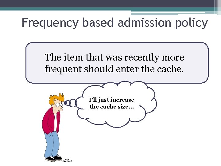 Frequency based admission policy The item that was recently more frequent should enter the