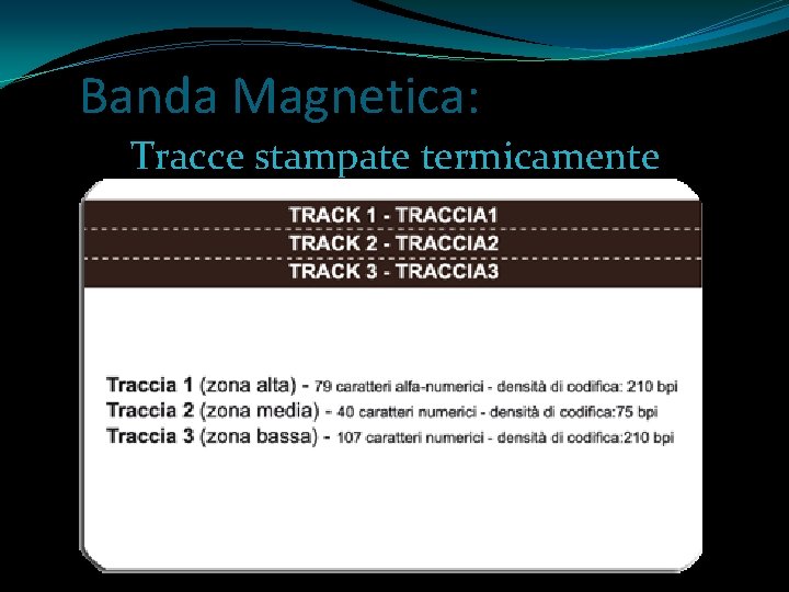 Banda Magnetica: Tracce stampate termicamente 
