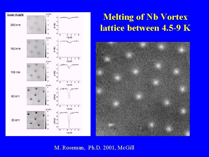 Melting of Nb Vortex lattice between 4. 5 -9 K M. Roseman, Ph. D.