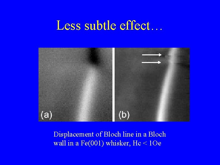 Less subtle effect… Displacement of Bloch line in a Bloch wall in a Fe(001)