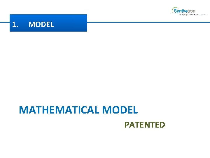 1. MODEL MATHEMATICAL MODEL PATENTED 
