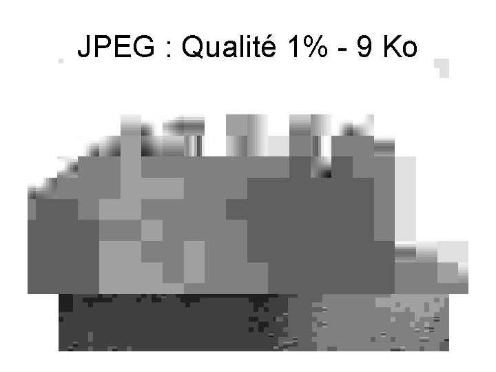 JPEG : Qualité 1% - 9 Ko 