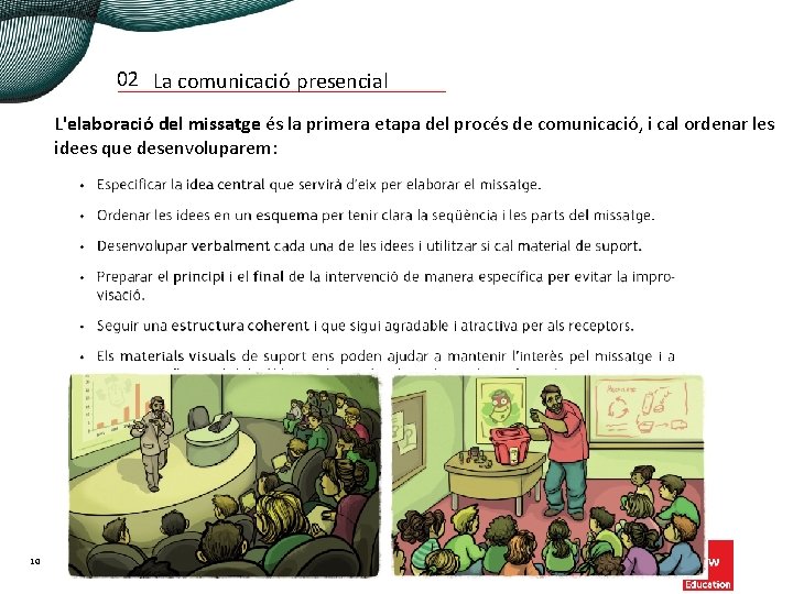 02 La comunicació presencial L'elaboració del missatge és la primera etapa del procés de