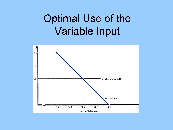 Optimal Use of the Variable Input 