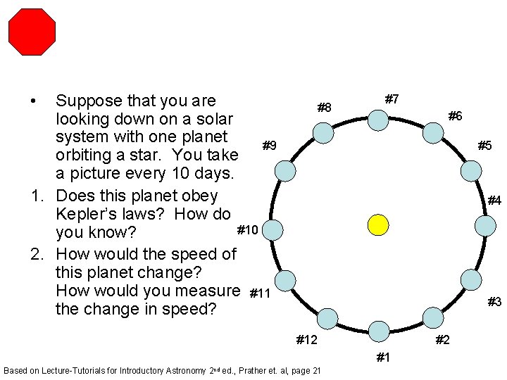  • Suppose that you are looking down on a solar system with one