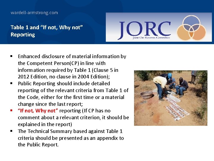 Table 1 and “If not, Why not” Reporting § Enhanced disclosure of material information