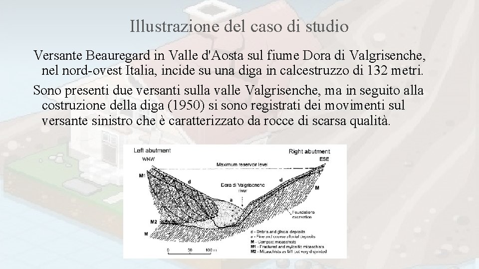 Illustrazione del caso di studio Versante Beauregard in Valle d'Aosta sul fiume Dora di