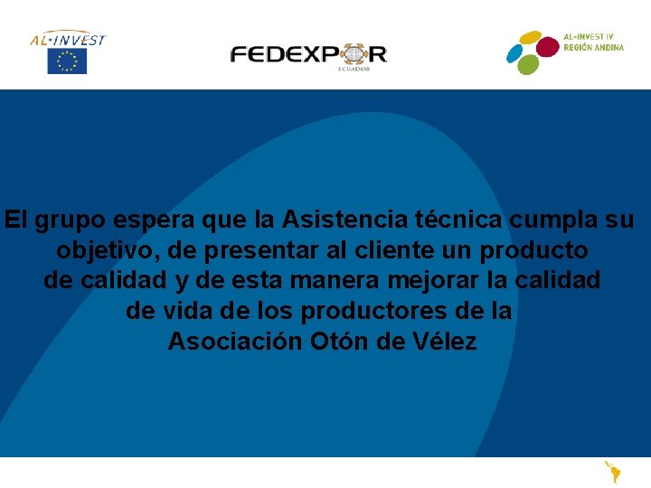 PASO 12 El grupo espera que la Asistencia técnica cumpla su objetivo, de presentar